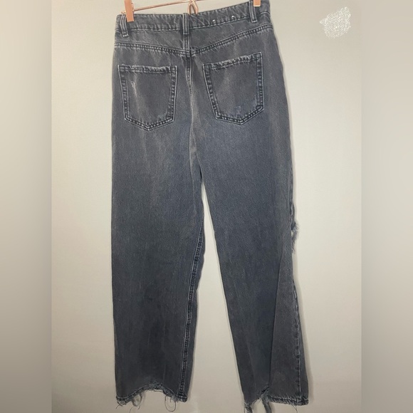 Garage Distressed Black Women's High Rise Wide Leg Jeans Size 5 - Picture 4 of 5